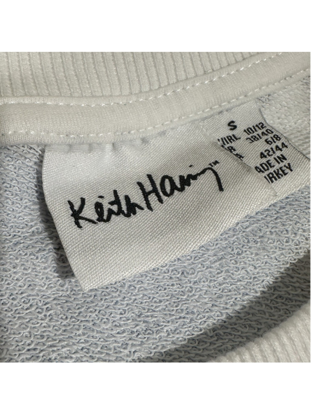 Keith Haring Sweatshirt Hoodie Size OS Small White Dancing Crew Neck Pullover - Picture 4 of 8